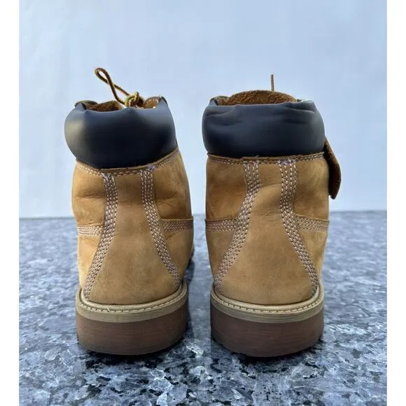 Timberland 6-Inch Premium 12909 Boot Kids Wheat Nubuck Leather Lace Up Size 6.5