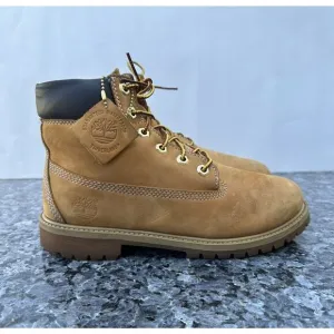 Timberland 6-Inch Premium 12909 Boot Kids Wheat Nubuck Leather Lace Up Size 6.5