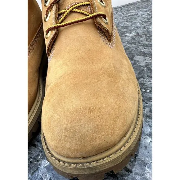 Timberland 6-Inch Premium 12909 Boot Kids Wheat Nubuck Leather Lace Up Size 6.5