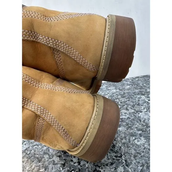 Timberland 6-Inch Premium 12909 Boot Kids Wheat Nubuck Leather Lace Up Size 6.5