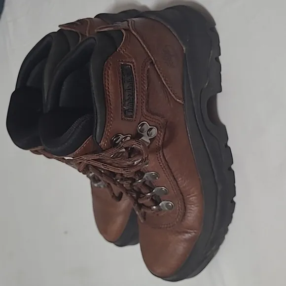 TIMBERLAND ACT LEATHER OUTDOOR HIKING TRAIL BROWN LACE UP ANKLE BOOTS 6.5 M