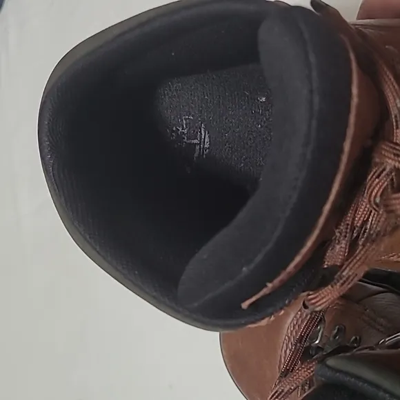 TIMBERLAND ACT LEATHER OUTDOOR HIKING TRAIL BROWN LACE UP ANKLE BOOTS 6.5 M