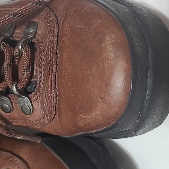 TIMBERLAND ACT LEATHER OUTDOOR HIKING TRAIL BROWN LACE UP ANKLE BOOTS 6.5 M