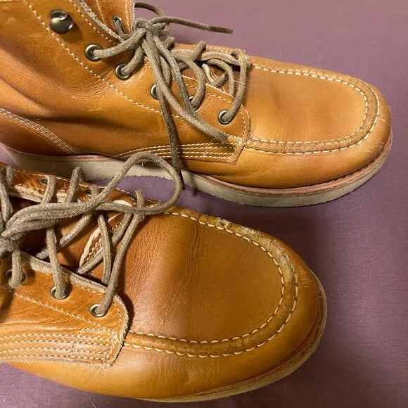 Timberland American Craft Moc Toe Boots - Medium Brown - Full Grain Men's Size 9