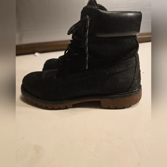 TIMBERLAND BLACK PATTERN LACE-UP MEN'S BOOTS GUMSOLES SIZE 10.5