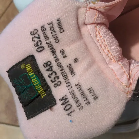 Timberland boots pink white size 10m used