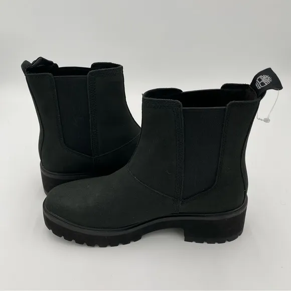 Timberland Carnaby Cool Chunky Pull On Chelsea Boots Shoes Black Size 7.5 (NWOT)