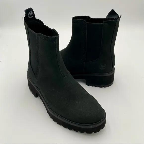 Timberland Carnaby Cool Chunky Pull On Chelsea Boots Shoes Black Size 7.5 (NWOT)
