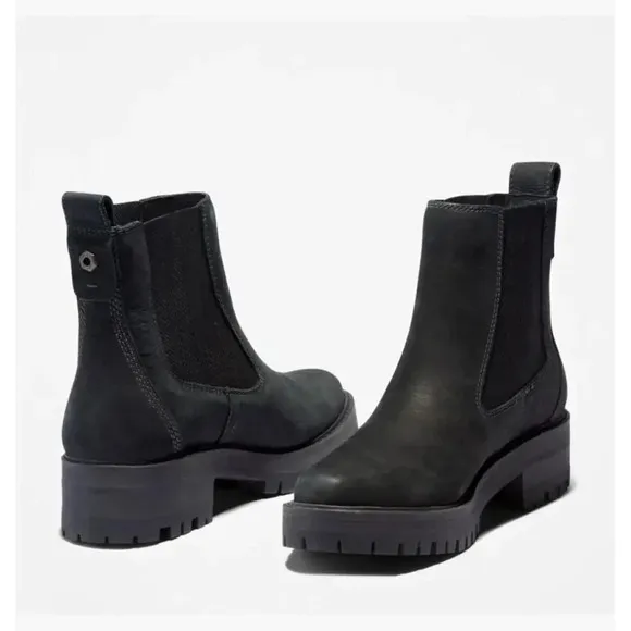 Timberland Courmayeur Valley Chelsea Boots TB0A1J66 Women's Black Leather TF278