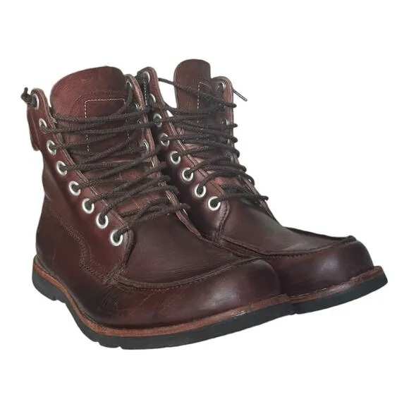Timberland - Earthkeepers Moc toe Leather Brown Plum Boots size 8