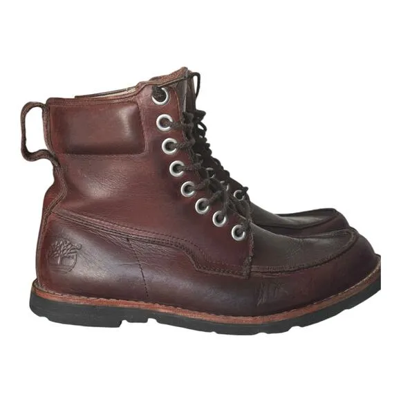 Timberland - Earthkeepers Moc toe Leather Brown Plum Boots size 8