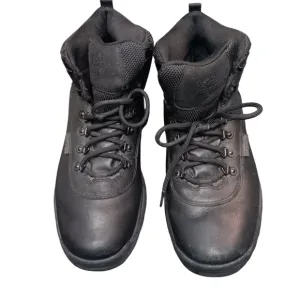 Timberland men's White Ledge Black Leather Mid-Lace up Boots Size 10