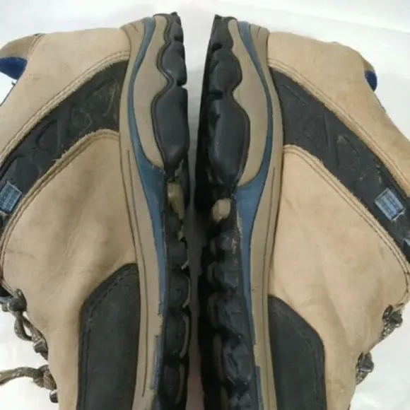 Timberland Outdoor Performance Shoes Men Size 9 M Tan Hiking Leather Nubuck FLAW