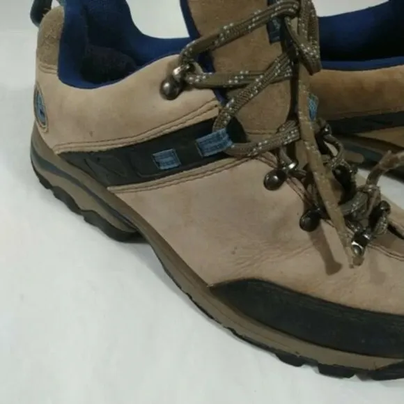 Timberland Outdoor Performance Shoes Men Size 9 M Tan Hiking Leather Nubuck FLAW