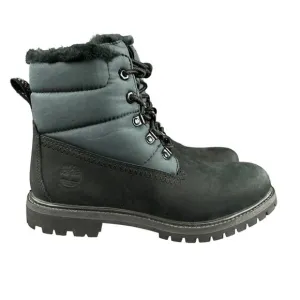 Timberland Premium 6&quot; Puffer WP Warm Lined Black Nubuck Boots Women's Size 7 M