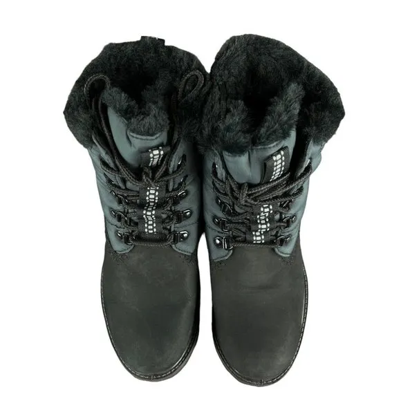 Timberland Premium 6&quot; Puffer WP Warm Lined Black Nubuck Boots Women's Size 7 M