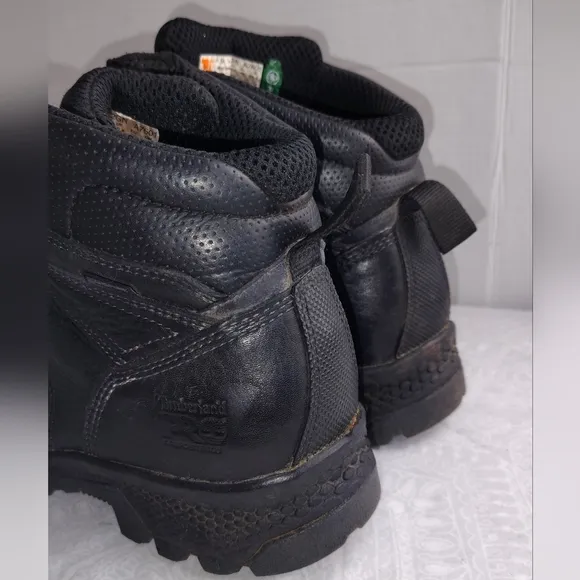 Timberland Pro Black Leather Men's Work Ankle Boots Composite Toe 1.5 Wide Width
