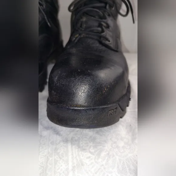 Timberland Pro Black Leather Men's Work Ankle Boots Composite Toe 1.5 Wide Width