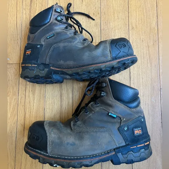 Timberland Pro Boondock Composite Toe Leather Brown Works Boots- Men’s Size 9.5