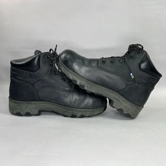 Timberland PRO Boots Men's Size 10.5W 6&quot; Black Leather Composite Toe Work Boots