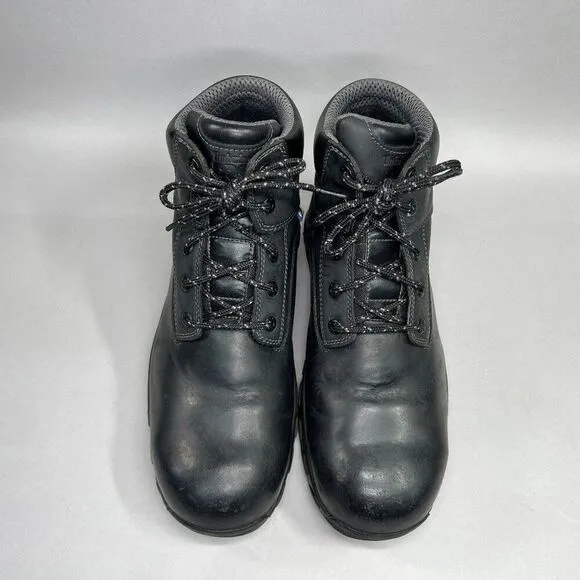 Timberland PRO Boots Men's Size 10.5W 6&quot; Black Leather Composite Toe Work Boots