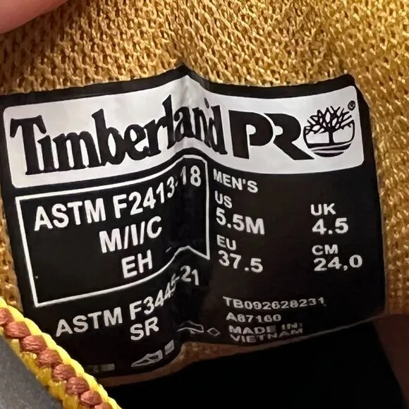 Timberland PRO Sawhorse 6&quot; Composite Safety Toe Boots Brown Men 5.5M Tried On