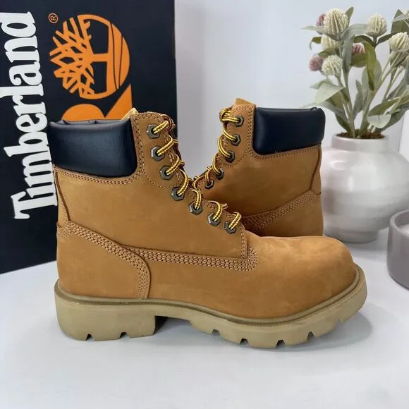 Timberland PRO Sawhorse 6&quot; Composite Safety Toe Boots Brown Men 5.5M Tried On