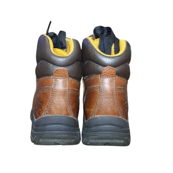 Timberland Pro Titan Brown Leather Lace Up Composite Toe Work Boots Women’s 6