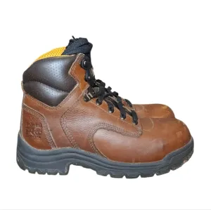 Timberland Pro Titan Brown Leather Lace Up Composite Toe Work Boots Women’s 6