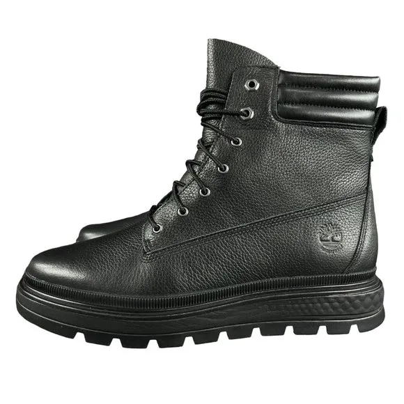 Timberland Ray City 6&quot; Black Full Grain Leather WP Boots Women's Size 9.5 M
