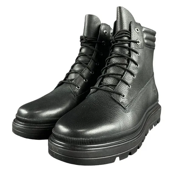 Timberland Ray City 6&quot; Black Full Grain Leather WP Boots Women's Size 9.5 M