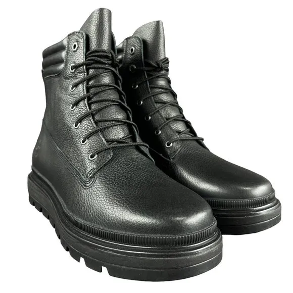 Timberland Ray City 6&quot; Black Full Grain Leather WP Boots Women's Size 9.5 M