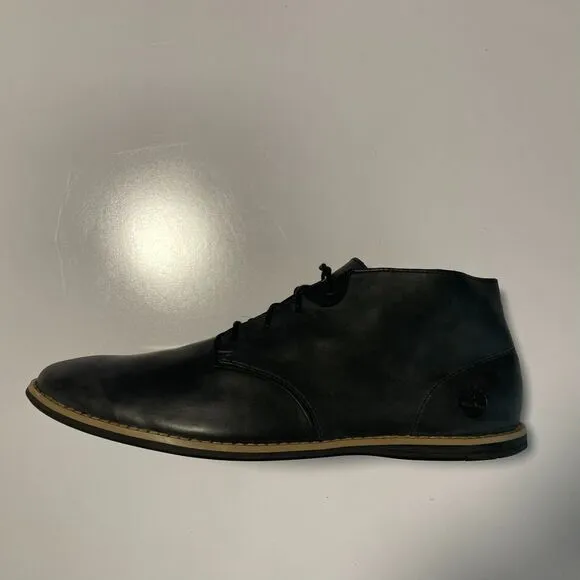 Timberland Revenia Chukka Low Boot Shoes Black Leather Lace Up 13 A1QZU