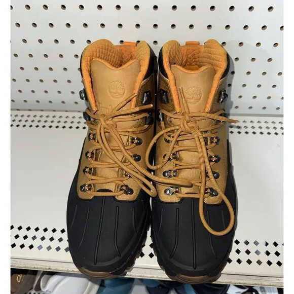 Timberland TBL Edge Mens Shell Toe WP Outdoor Hiking Boots Size 11 Tan Black