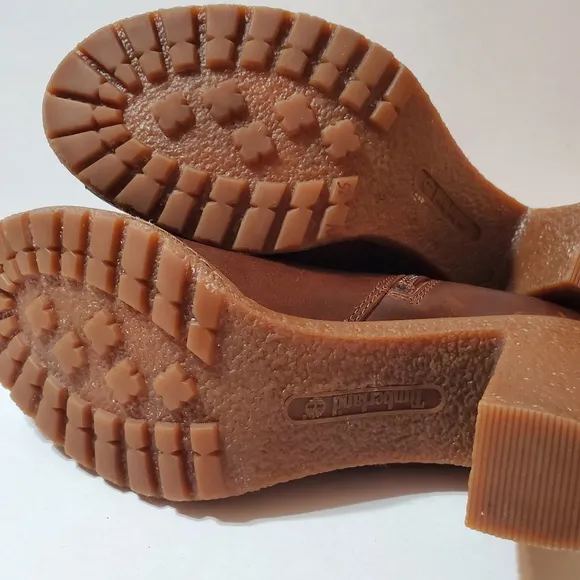 Timberland Tillston Cognac Leather Peep Toe Boots