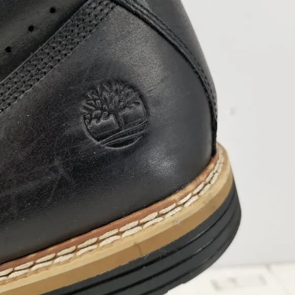 Timberland West Haven Boots Men's 13 Black  Leather Cap Toe Brogue Zip Combat