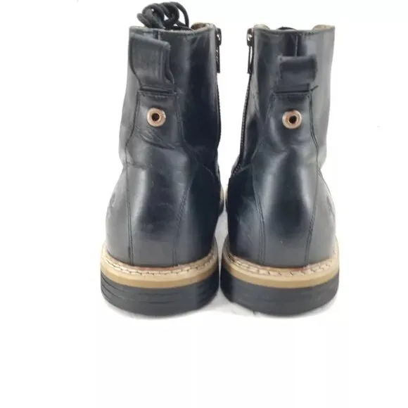Timberland West Haven Boots Men's 13 Black  Leather Cap Toe Brogue Zip Combat