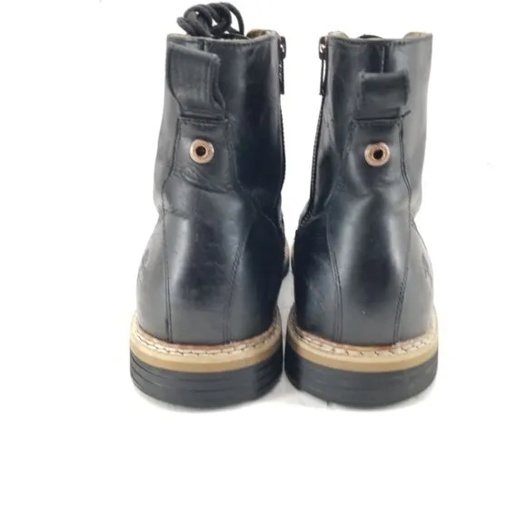 Timberland West Haven Boots Men's 13 Black  Leather Cap Toe Brogue Zip Combat