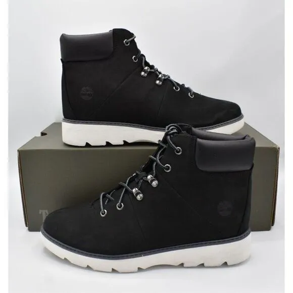 Timberland Womens Size 8.5 Keeley Field Mid Hiker Black Nubuck Boots Shoes
