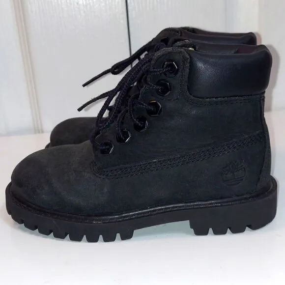 Timberland Black Nubuck Leather Boots Sz 9