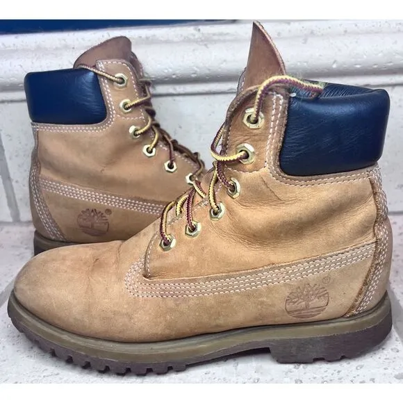Timberland Boys Kids Youth 6 inch Leather Ankle Boots “Butter Timbs” Size 5