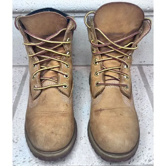 Timberland Boys Kids Youth 6 inch Leather Ankle Boots “Butter Timbs” Size 5