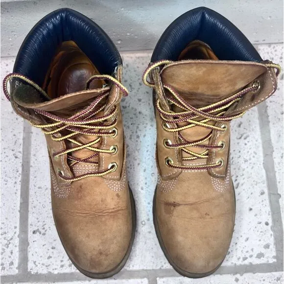 Timberland Boys Kids Youth 6 inch Leather Ankle Boots “Butter Timbs” Size 5