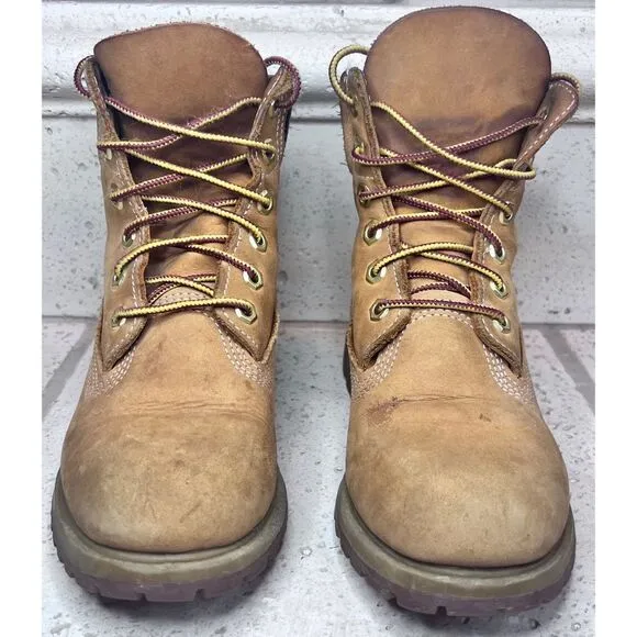 Timberland Boys Kids Youth 6 inch Leather Ankle Boots “Butter Timbs” Size 5