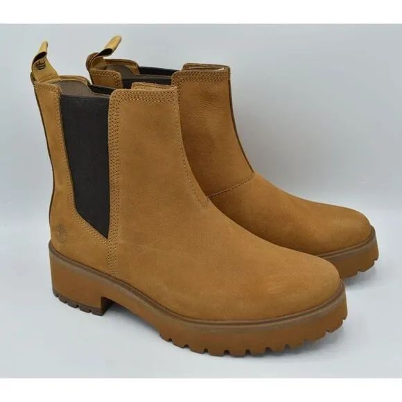 Timberland Womens Size 7 Carnaby Cool Wheat Nubuck Chelsea Shoes Boots