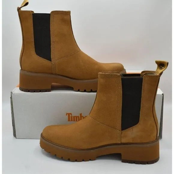 Timberland Womens Size 7 Carnaby Cool Wheat Nubuck Chelsea Shoes Boots
