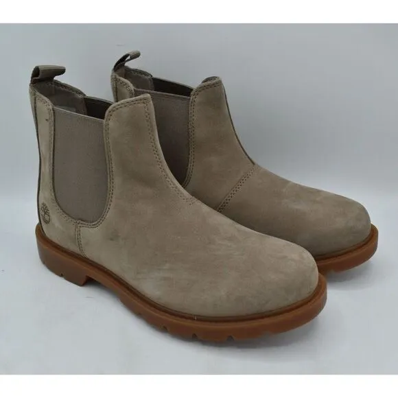 Timberland Womens Size 9 Linden Woods Taupe Gray Nubuck Chelsea Boots Shoes