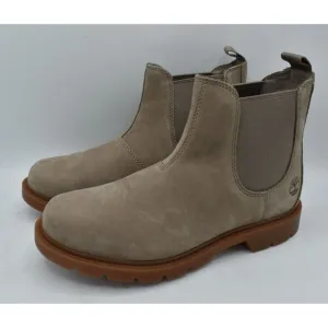 Timberland Womens Size 9 Linden Woods Taupe Gray Nubuck Chelsea Boots Shoes