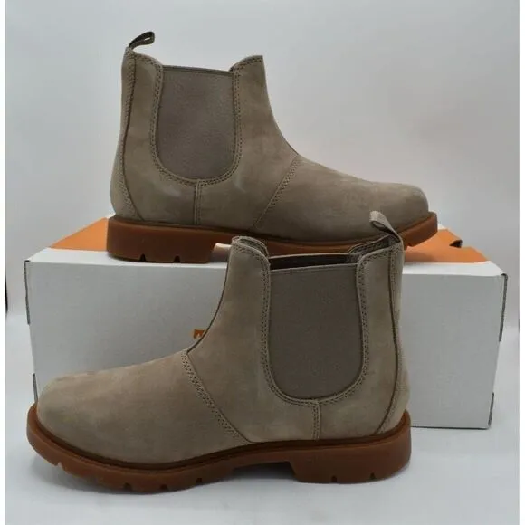 Timberland Womens Size 9 Linden Woods Taupe Gray Nubuck Chelsea Boots Shoes