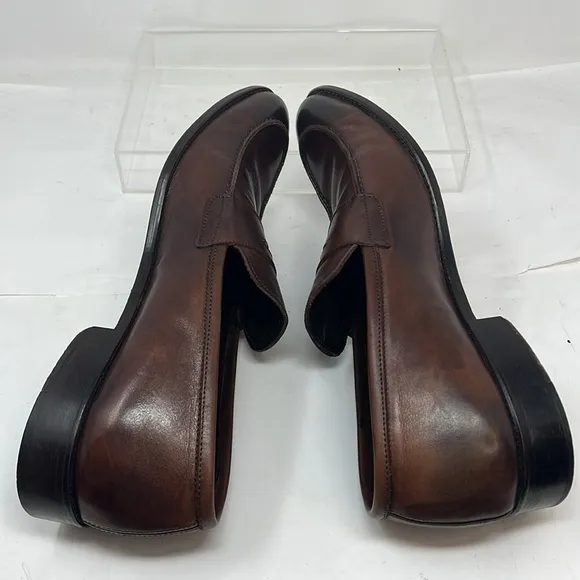 To Boot New York Sz 15 Slip On Oiled Brown Leather Slip On Loafer Shoes